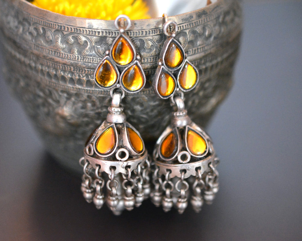 Bold Rajasthani Jhumka Glass Earrings