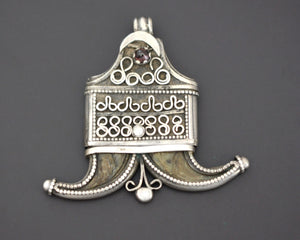 Antique Double Claw Silver Pendant from Sri Lanka