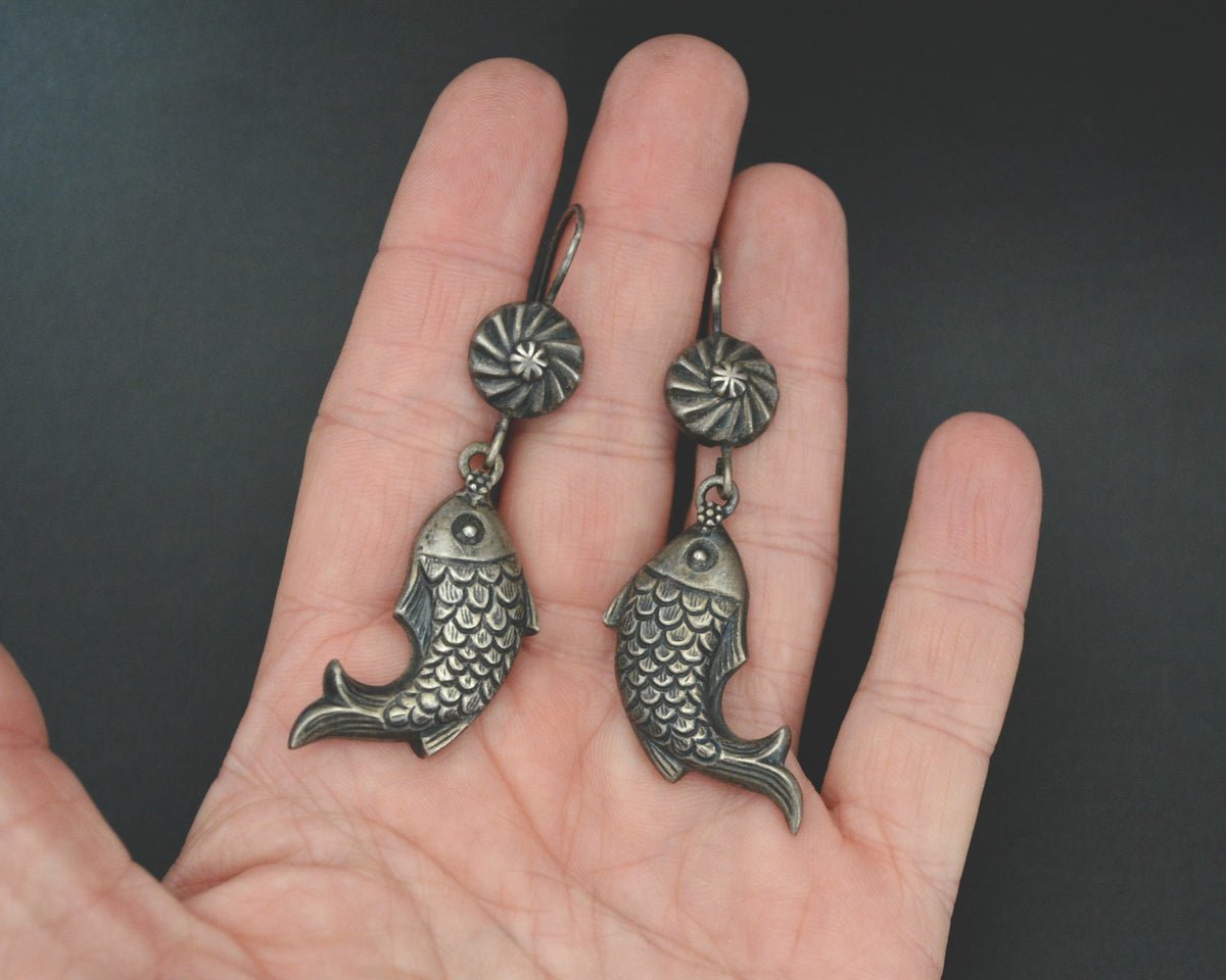 Indian Fish Dangle Earrings Cosmic Norbu