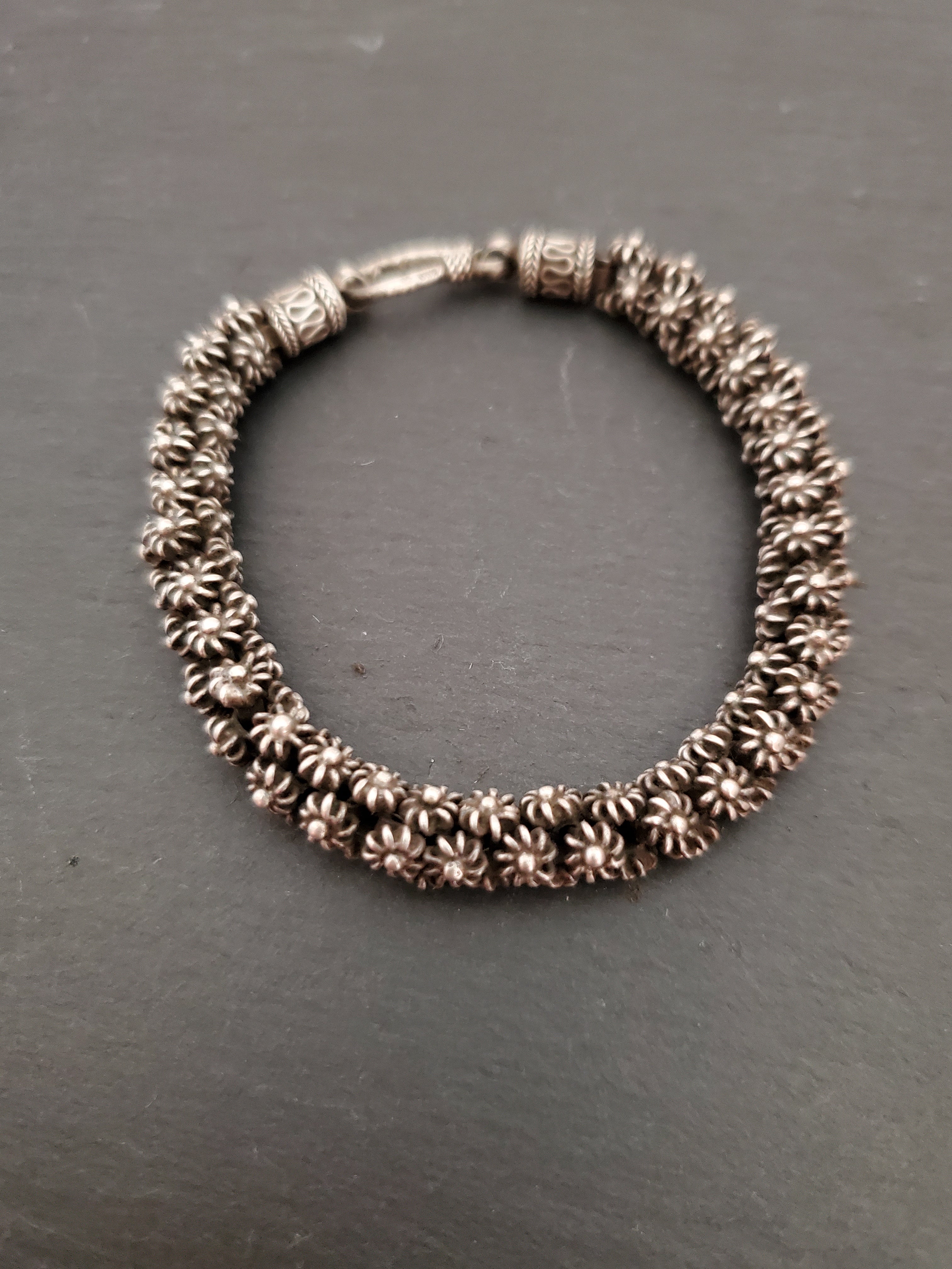 Ethnic Balinese Link Flowery Bracelet