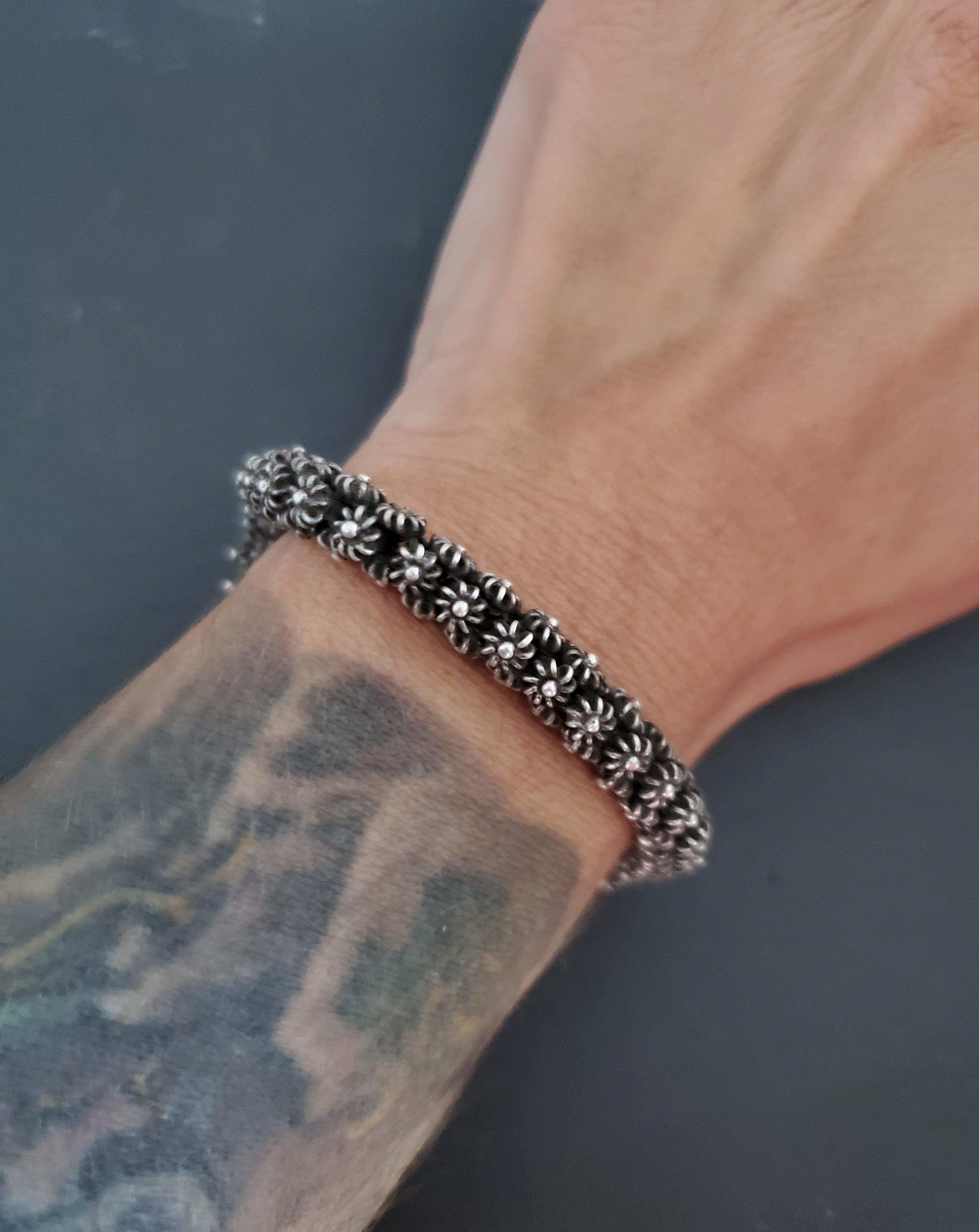 Ethnic Balinese Link Flowery Bracelet