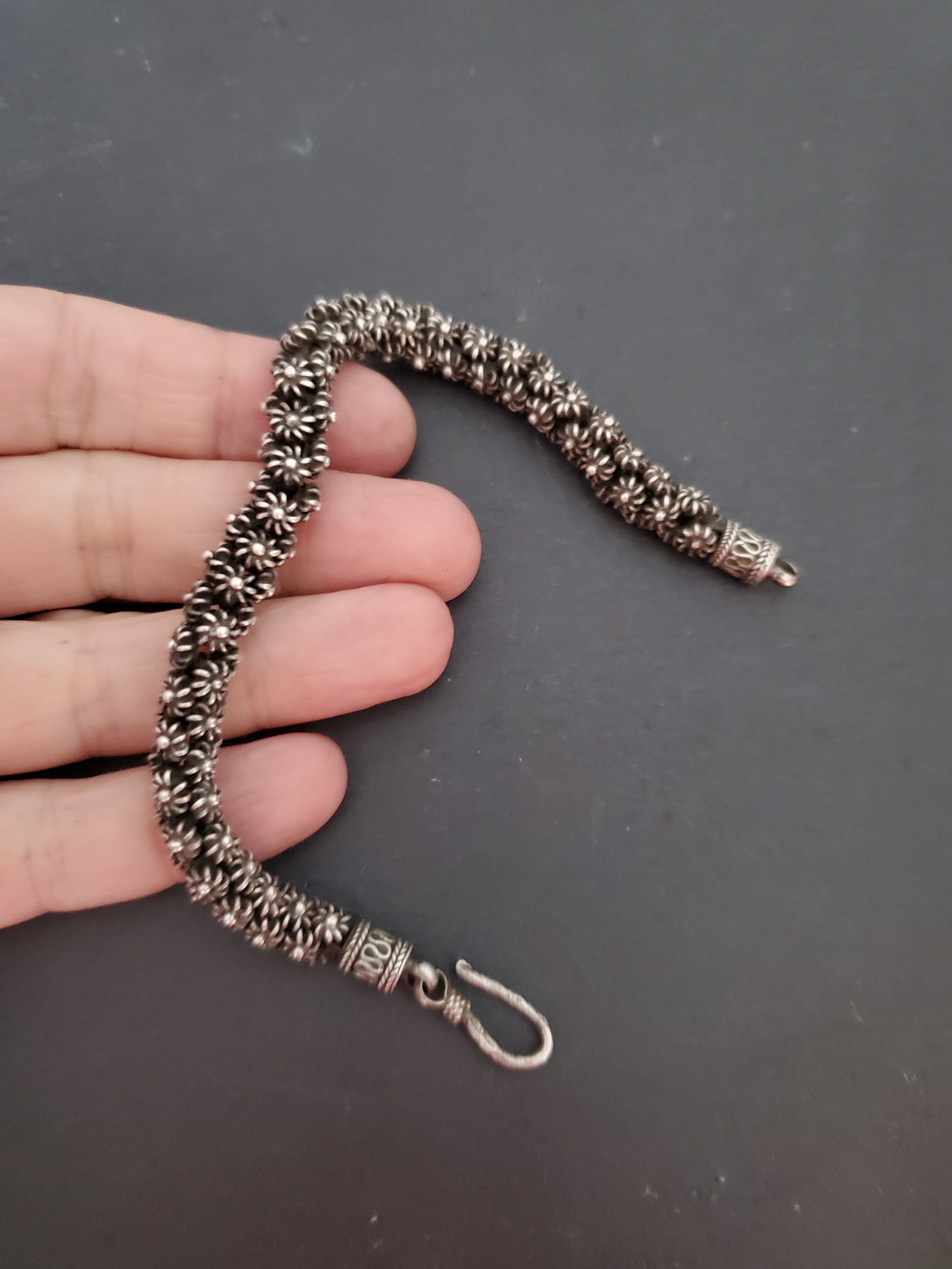 Ethnic Balinese Link Flowery Bracelet