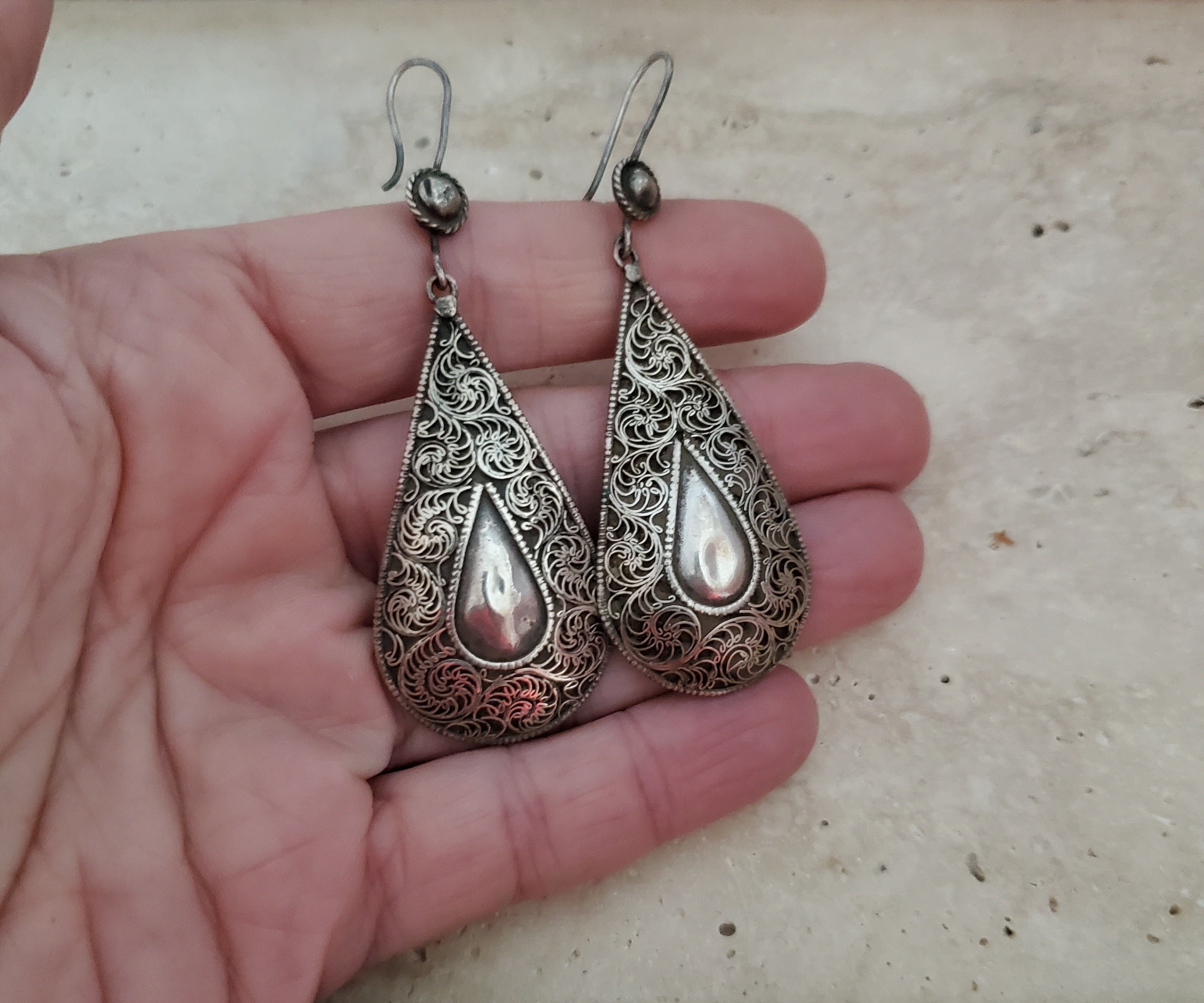 Filigree Dangle Earrings from Nepal