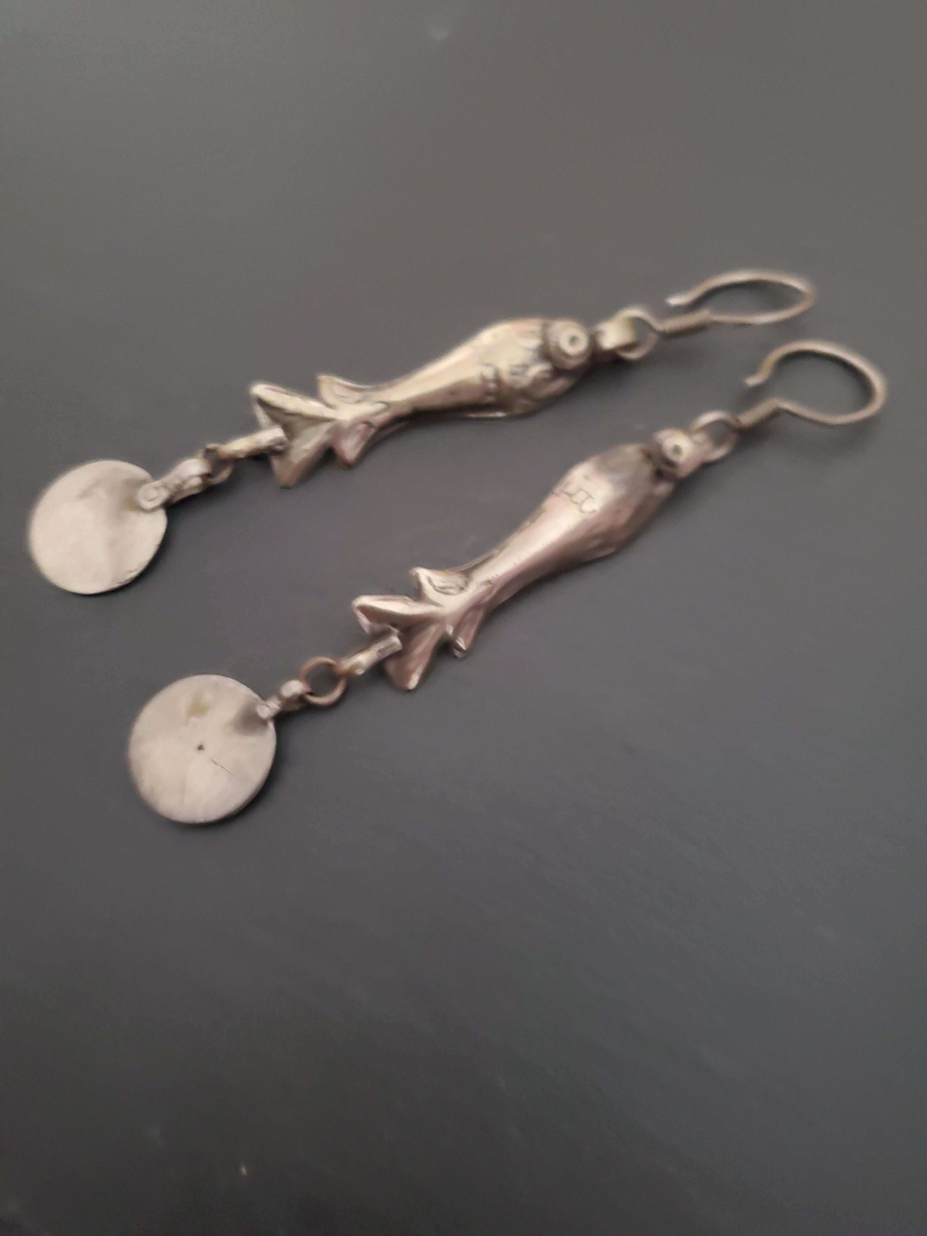 Long Afghani Fish Dangle Earrings