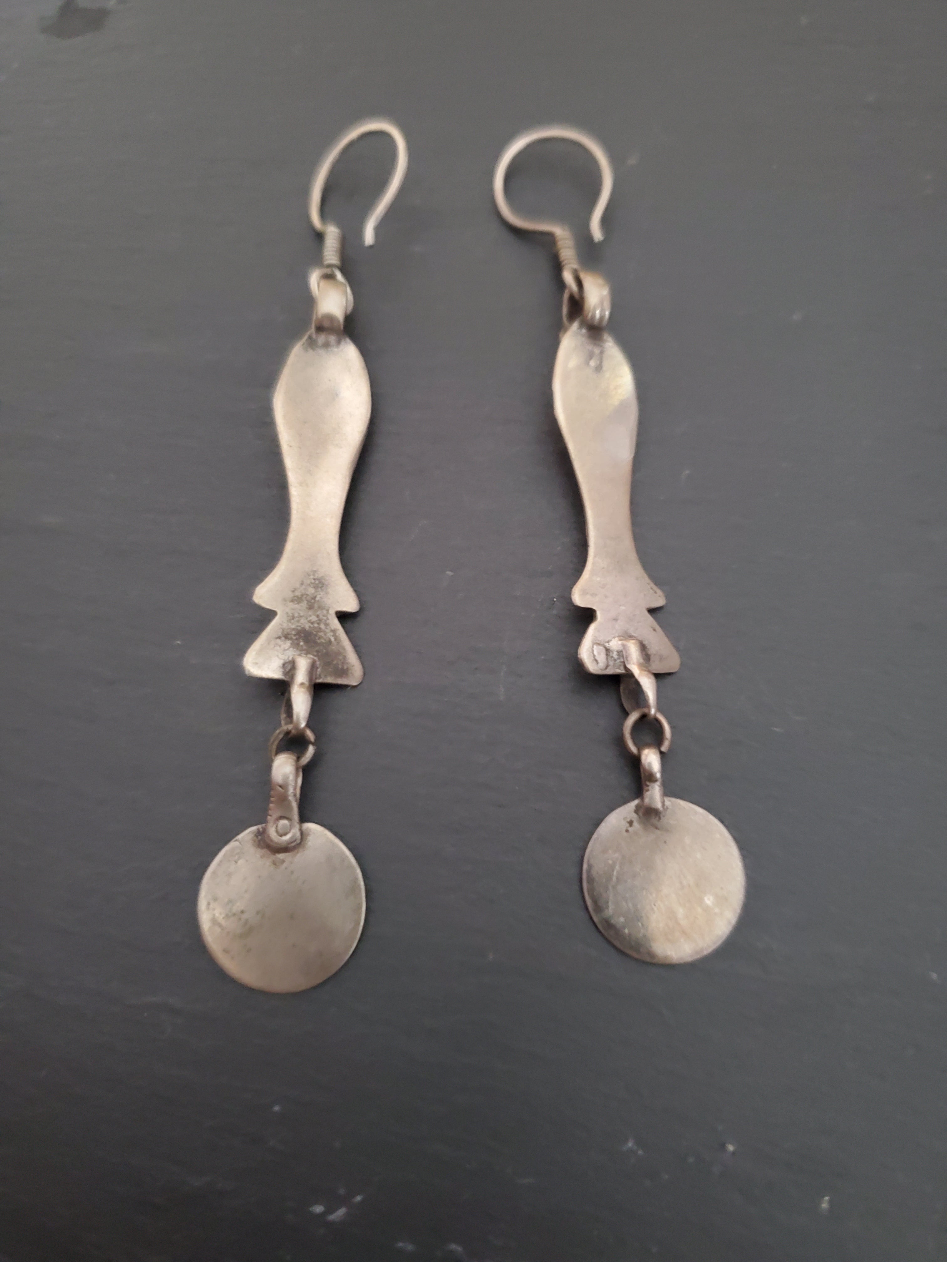 Long Afghani Fish Dangle Earrings