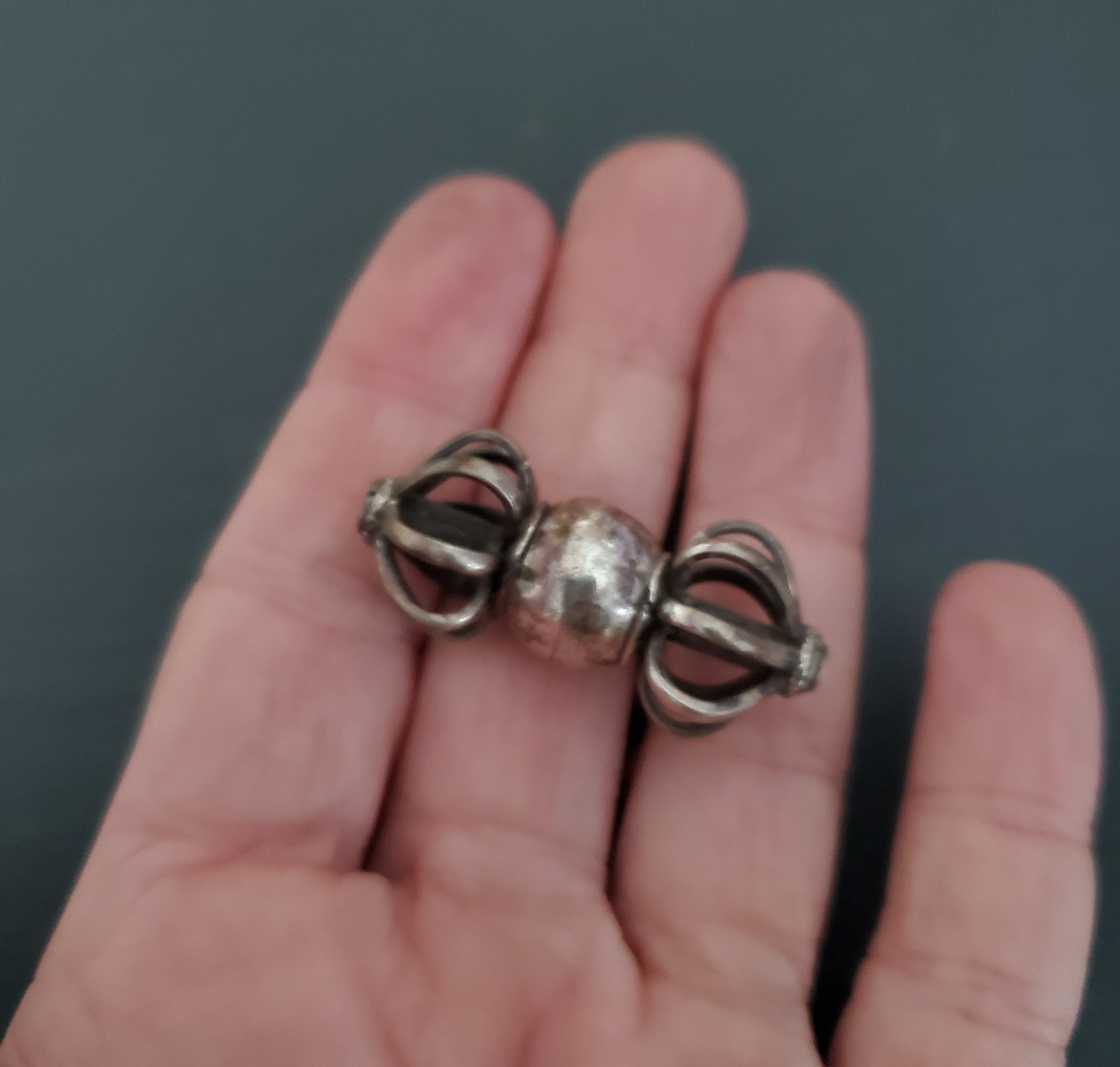 Nepali Dorje Silver Bead Pendant