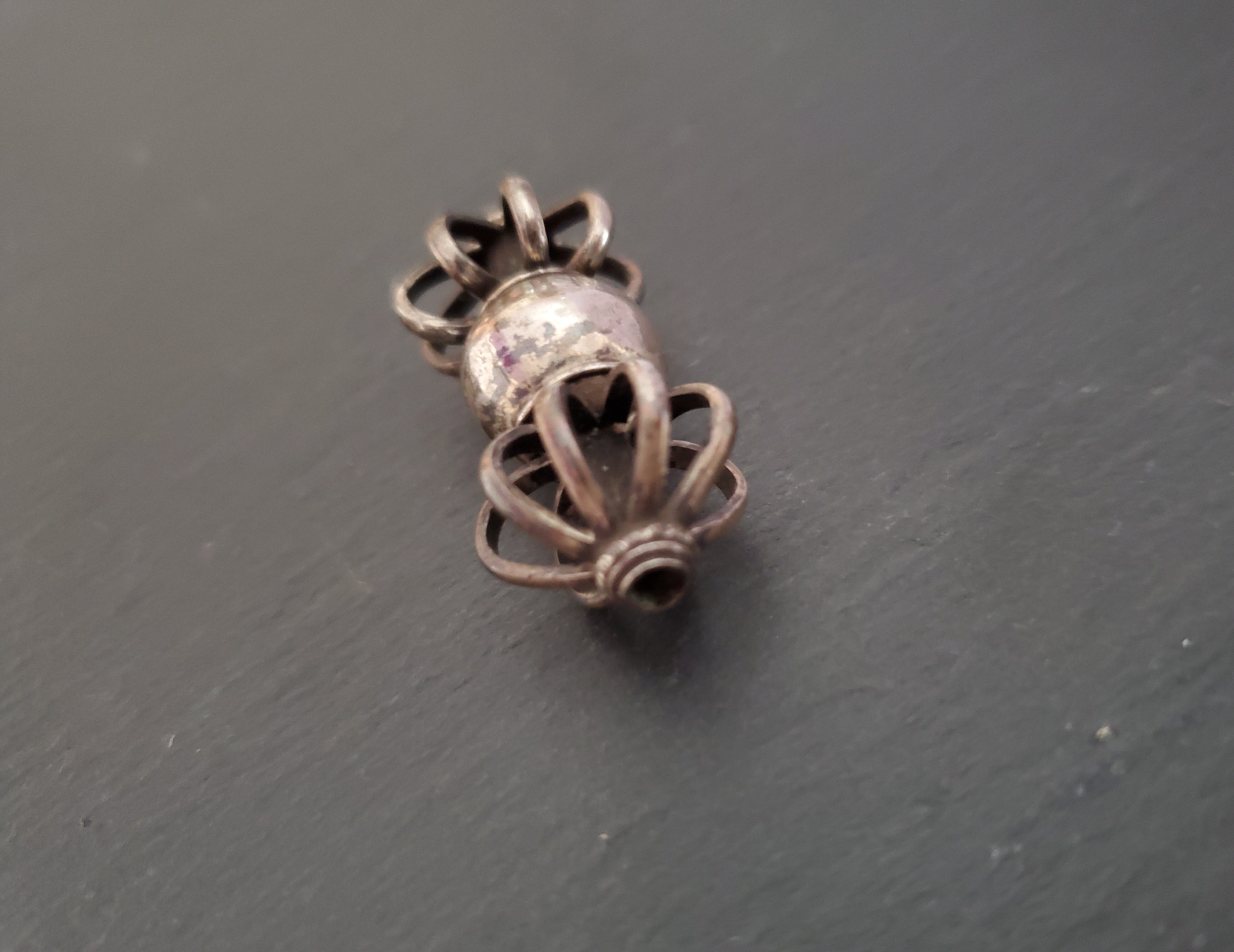 Nepali Dorje Silver Bead Pendant