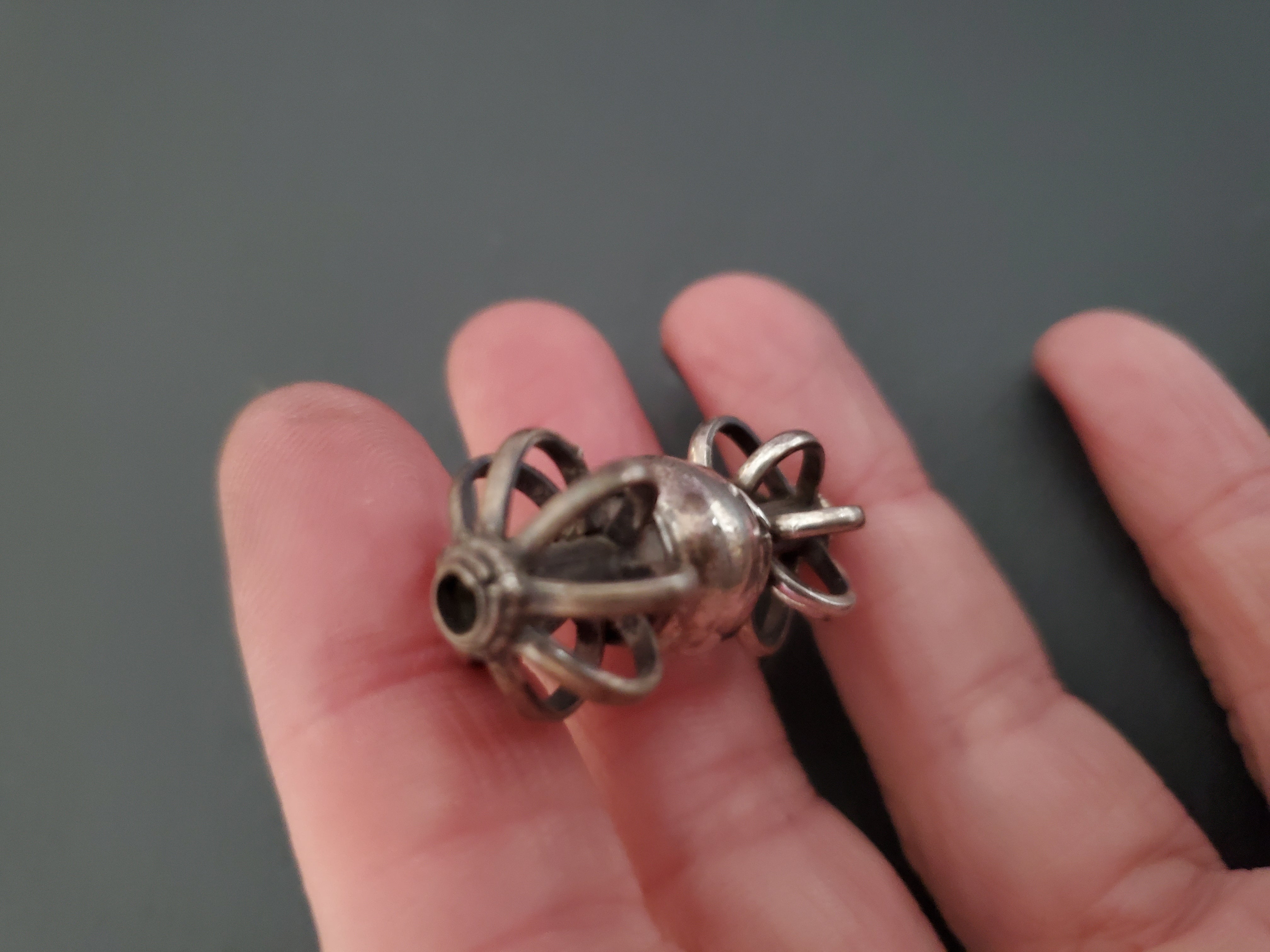 Nepali Dorje Silver Bead Pendant