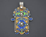 Berber Enamel Hamsa Pendant