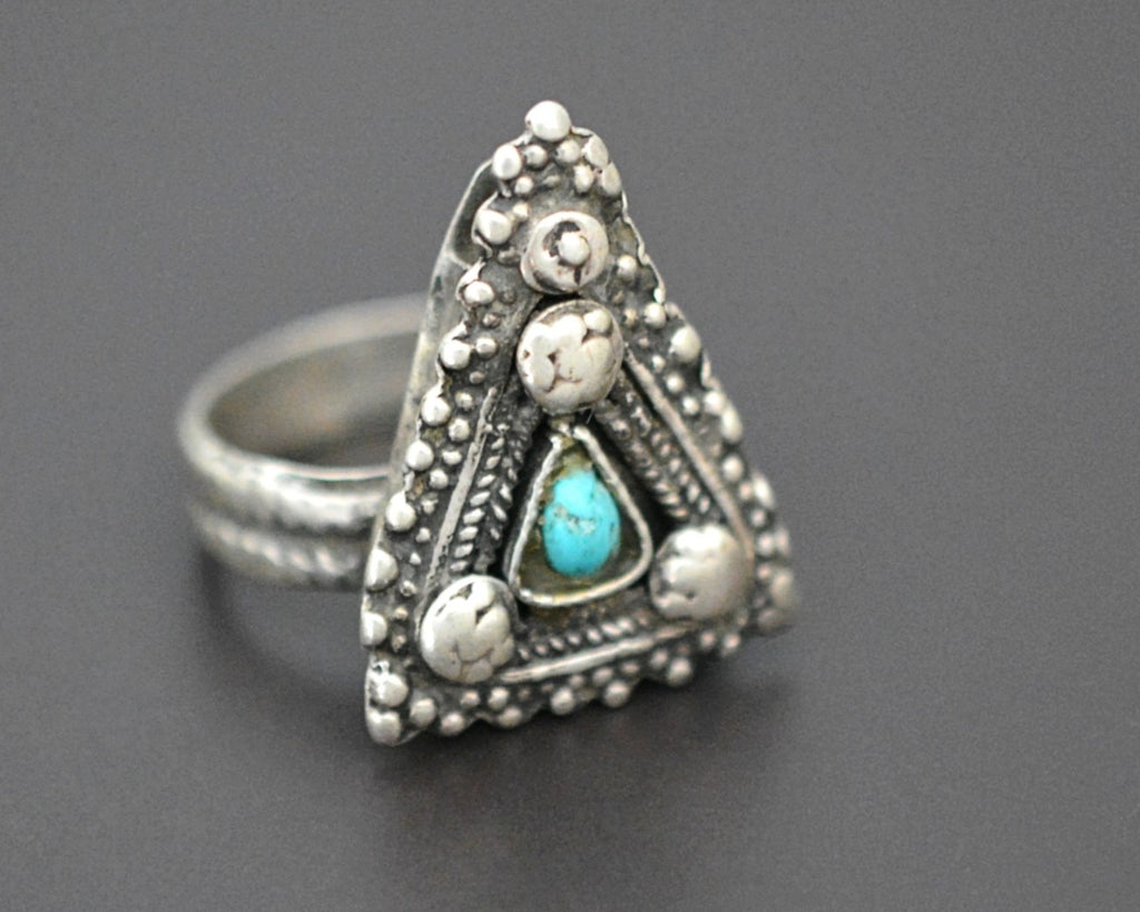 Ethnic Turquoise Ring - Size 8.25
