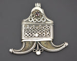 Antique Double Claw Silver Pendant from Sri Lanka