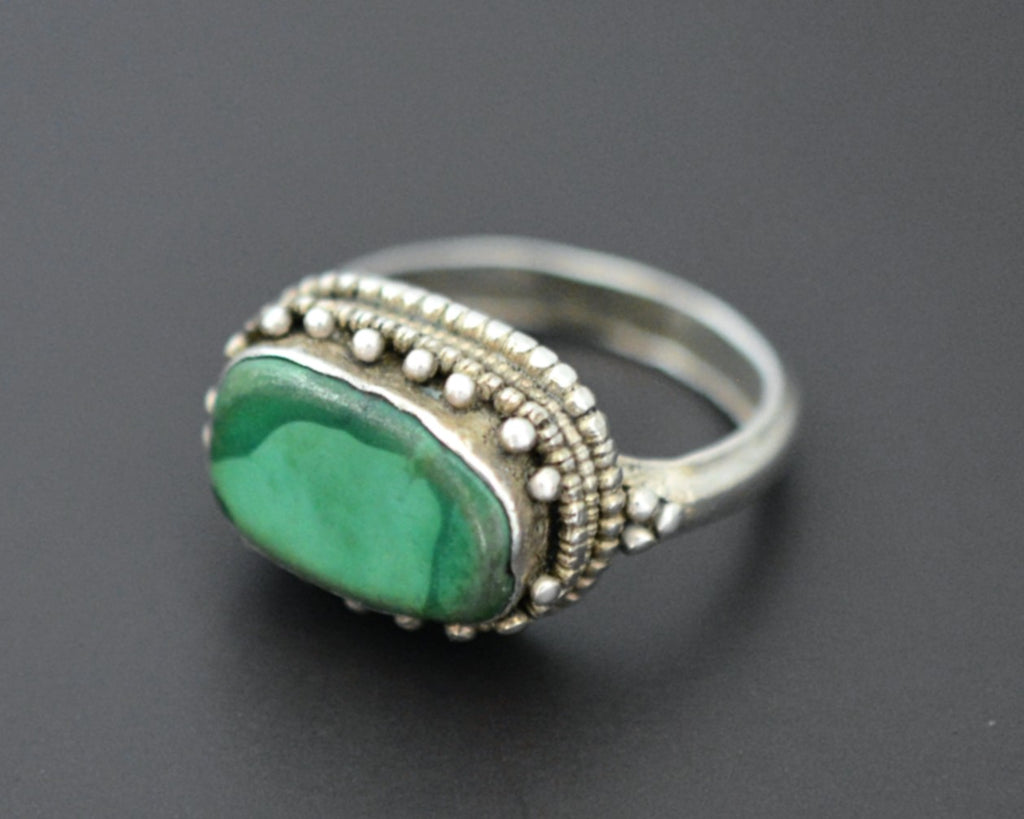 Nepali Tibetan Turquoise Ring - Size 8.5