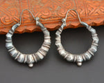 Nepali Silver Hoop Earrings - Medium Large