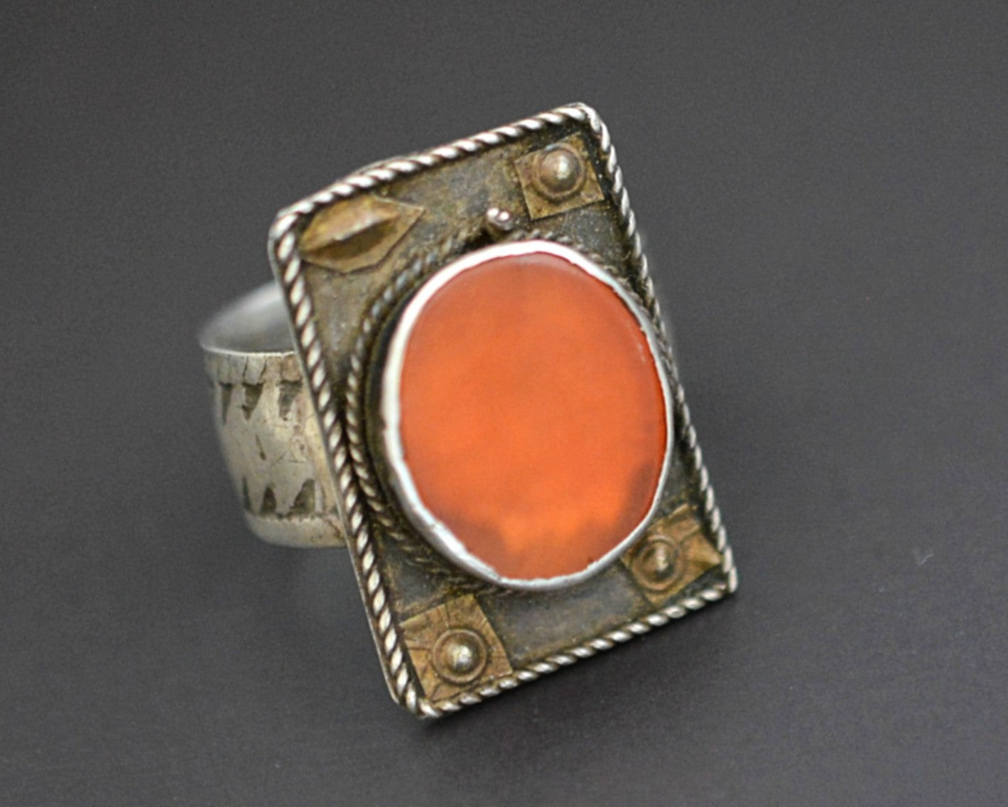 Ethnic Carnelian Ring - Size 9.25