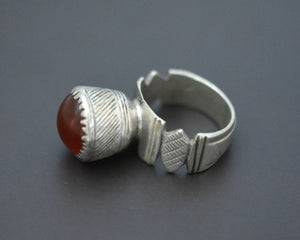 Tuareg Red Glass Ring - Size 8