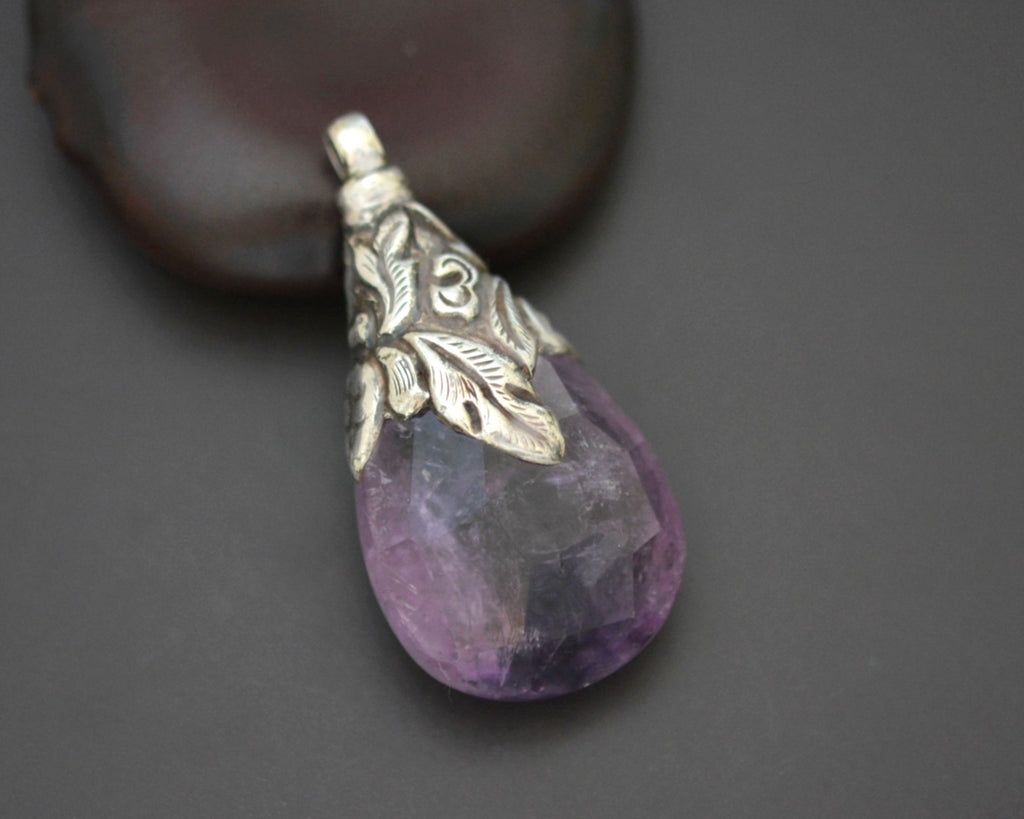 Large Nepali Amethyst Repoussee Pendant