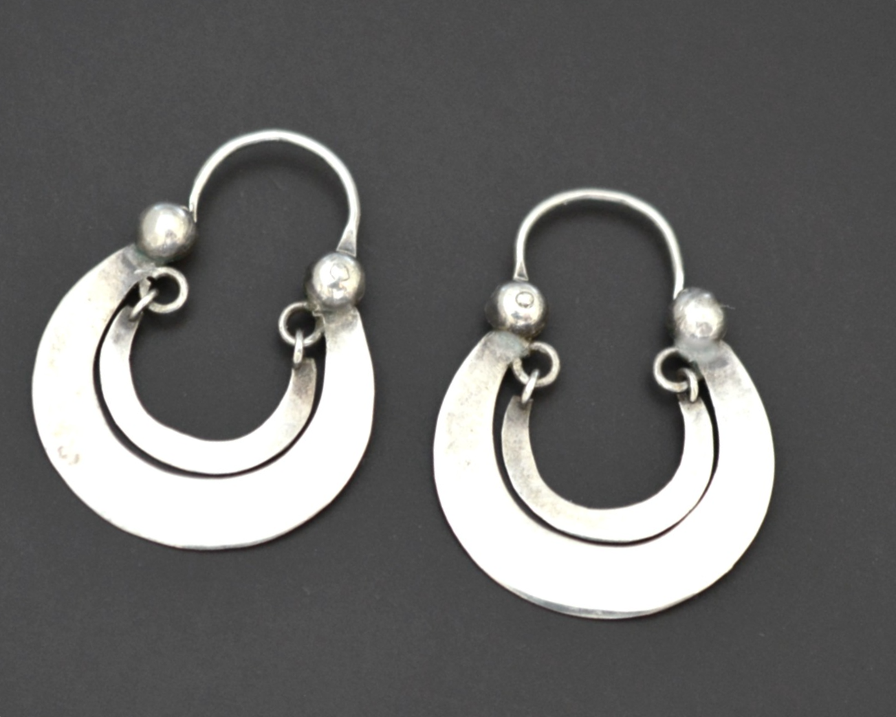 Guatemalan Silver Hoop Earrings - Small Size