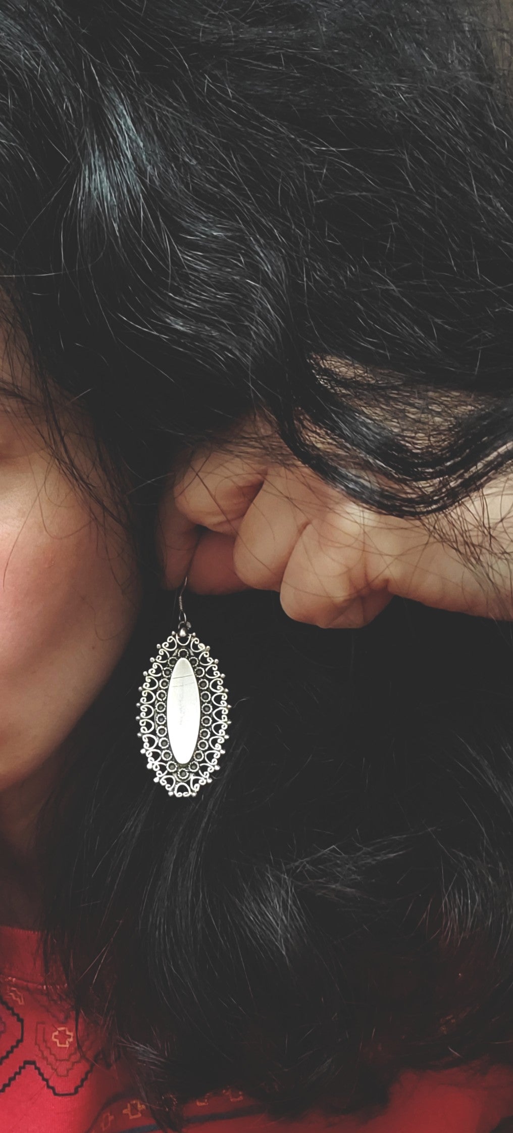 Ethnic Indian Silver Earrings