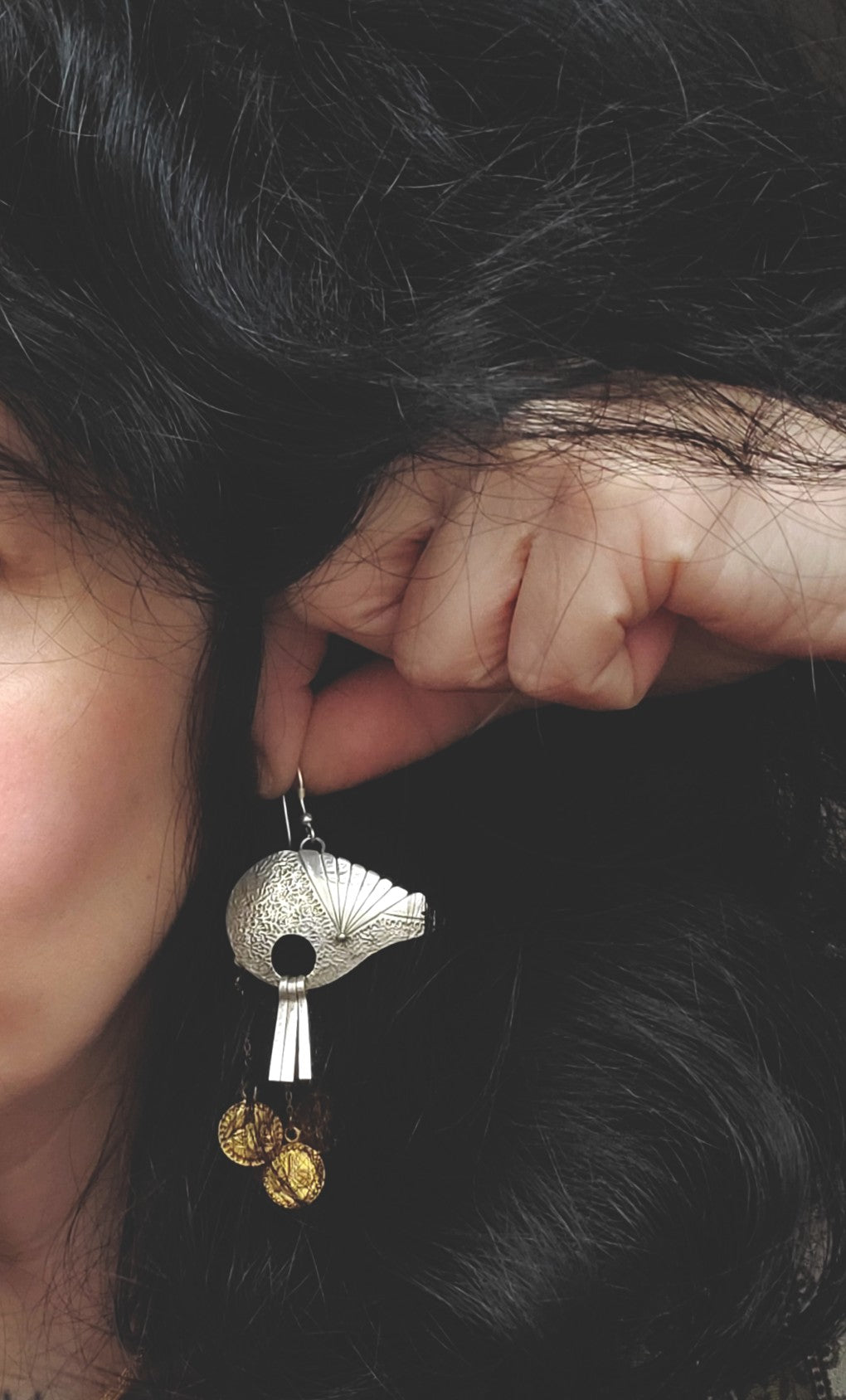 Native American Silver Dangle Earrings