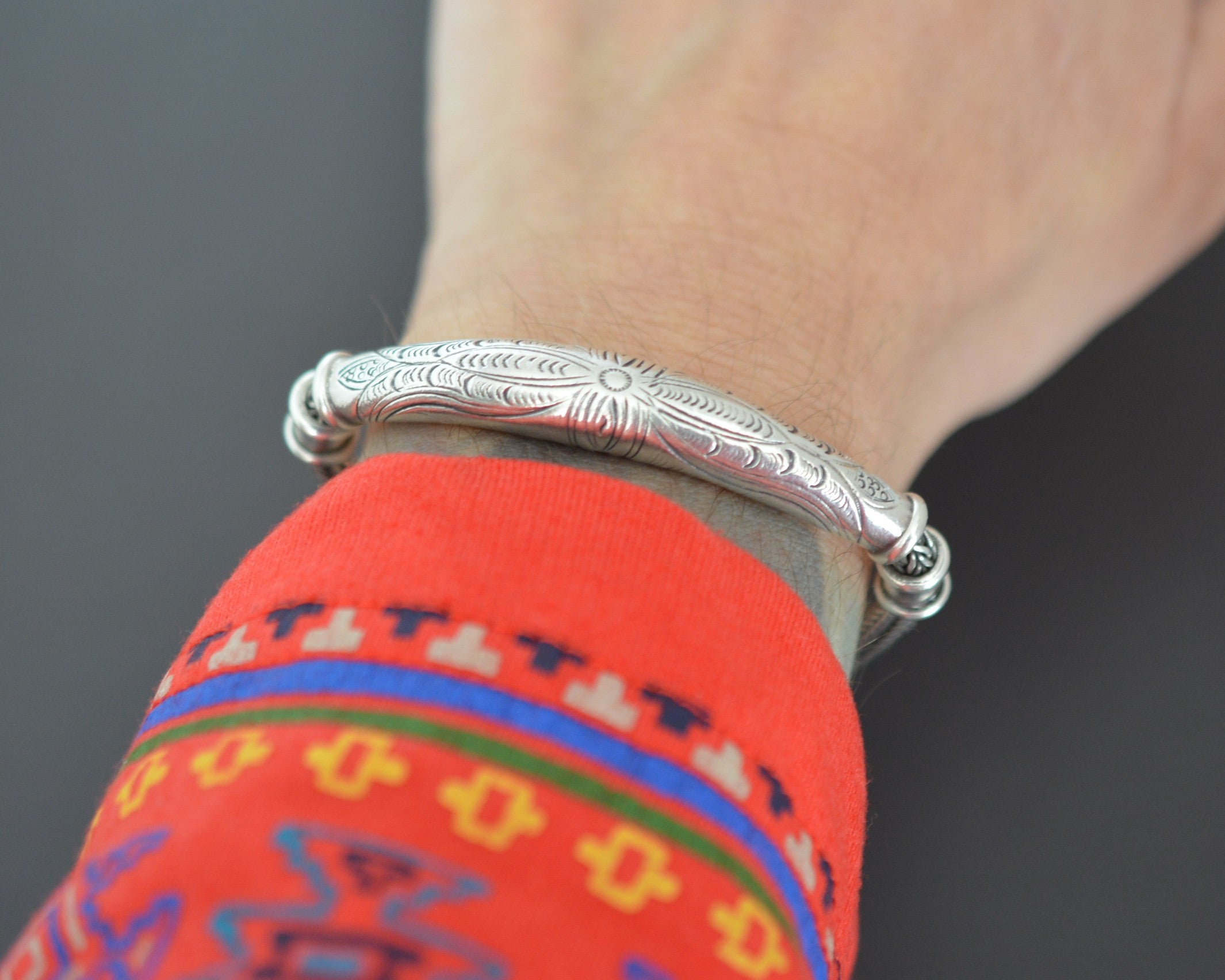 Bali Braided Snake Chain Bracelet with Silver Parts - Sterling Silver