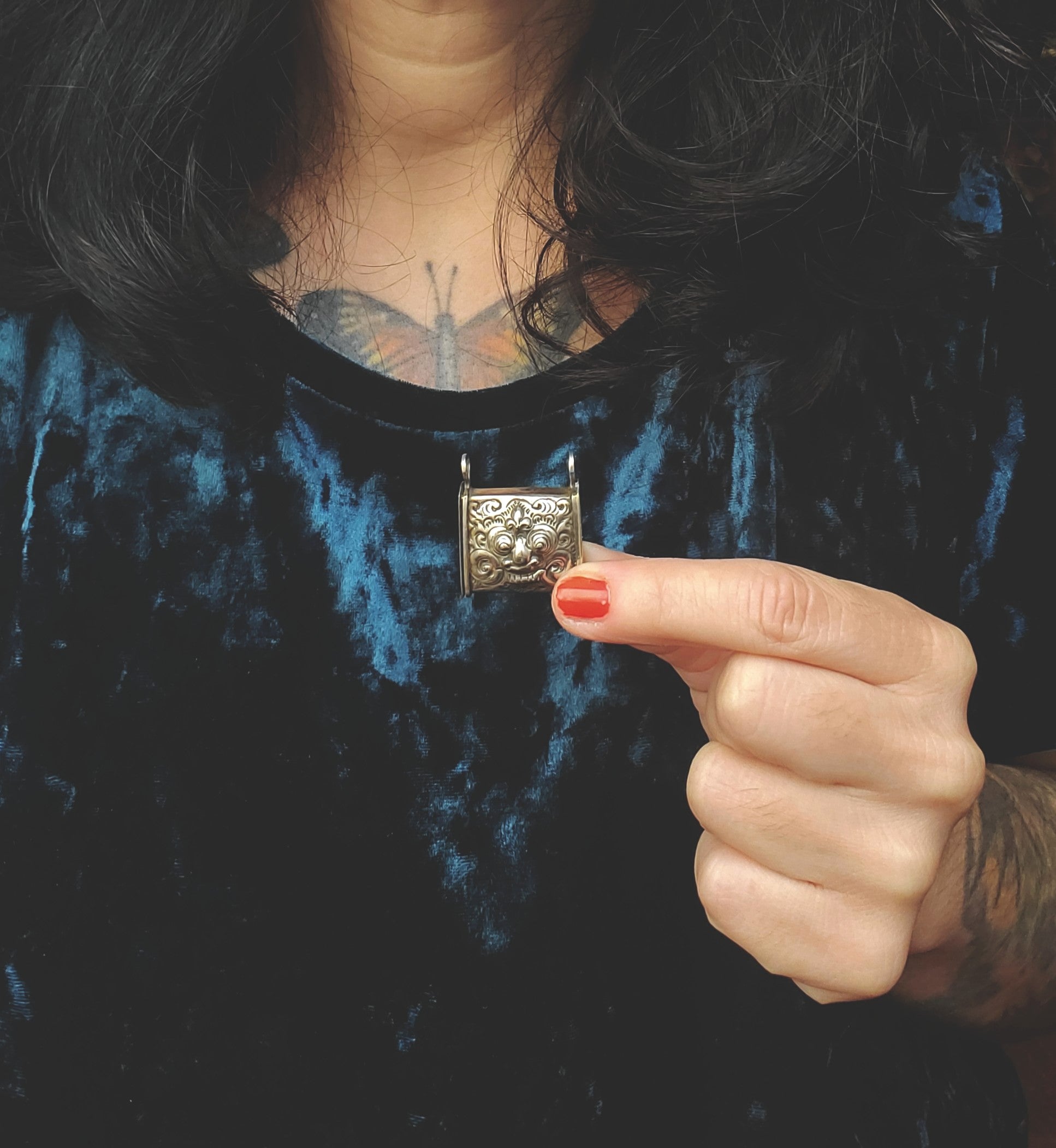 Openable Silver Barong Box Pendant from Bali