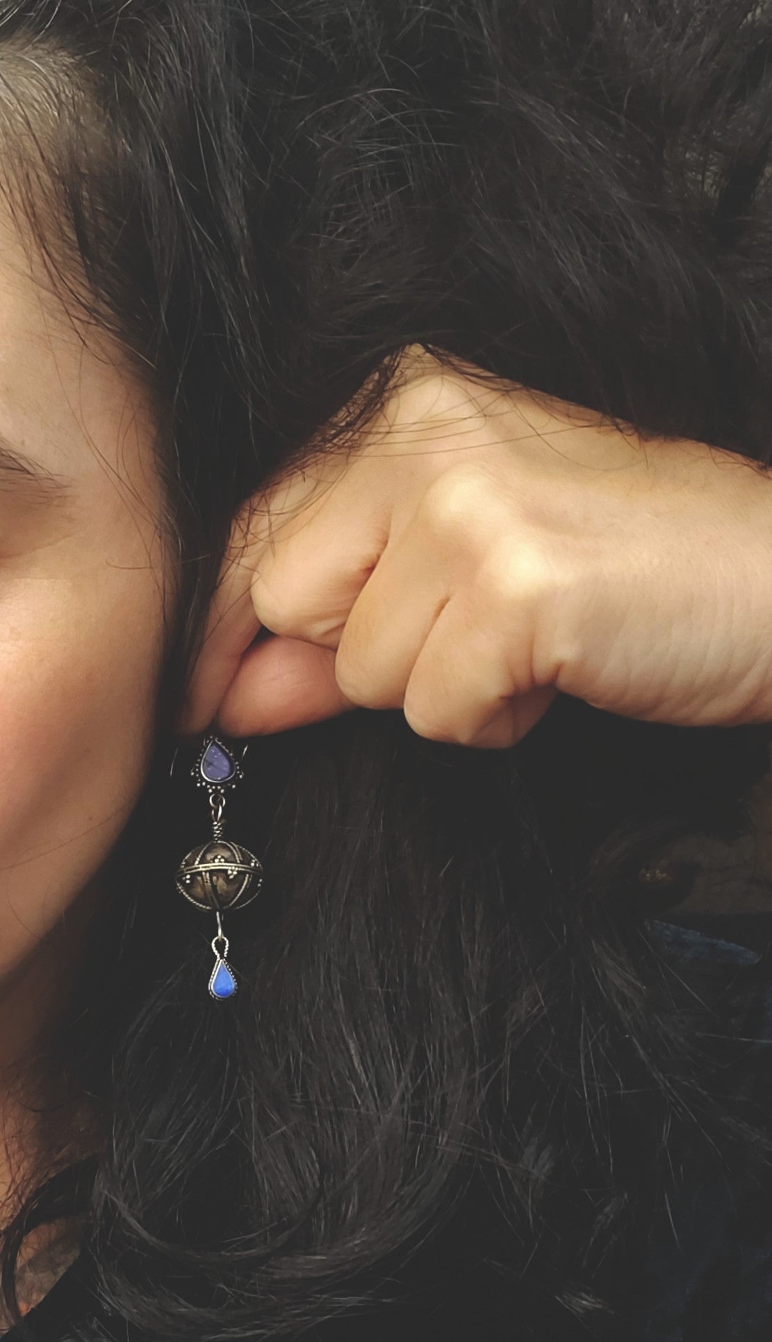 Afghani Lapis Lazuli Dangle Earrings