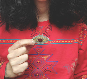 Kazakh Gilded Pendant with Carnelian