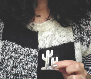 Large Native American Cactus Brooch