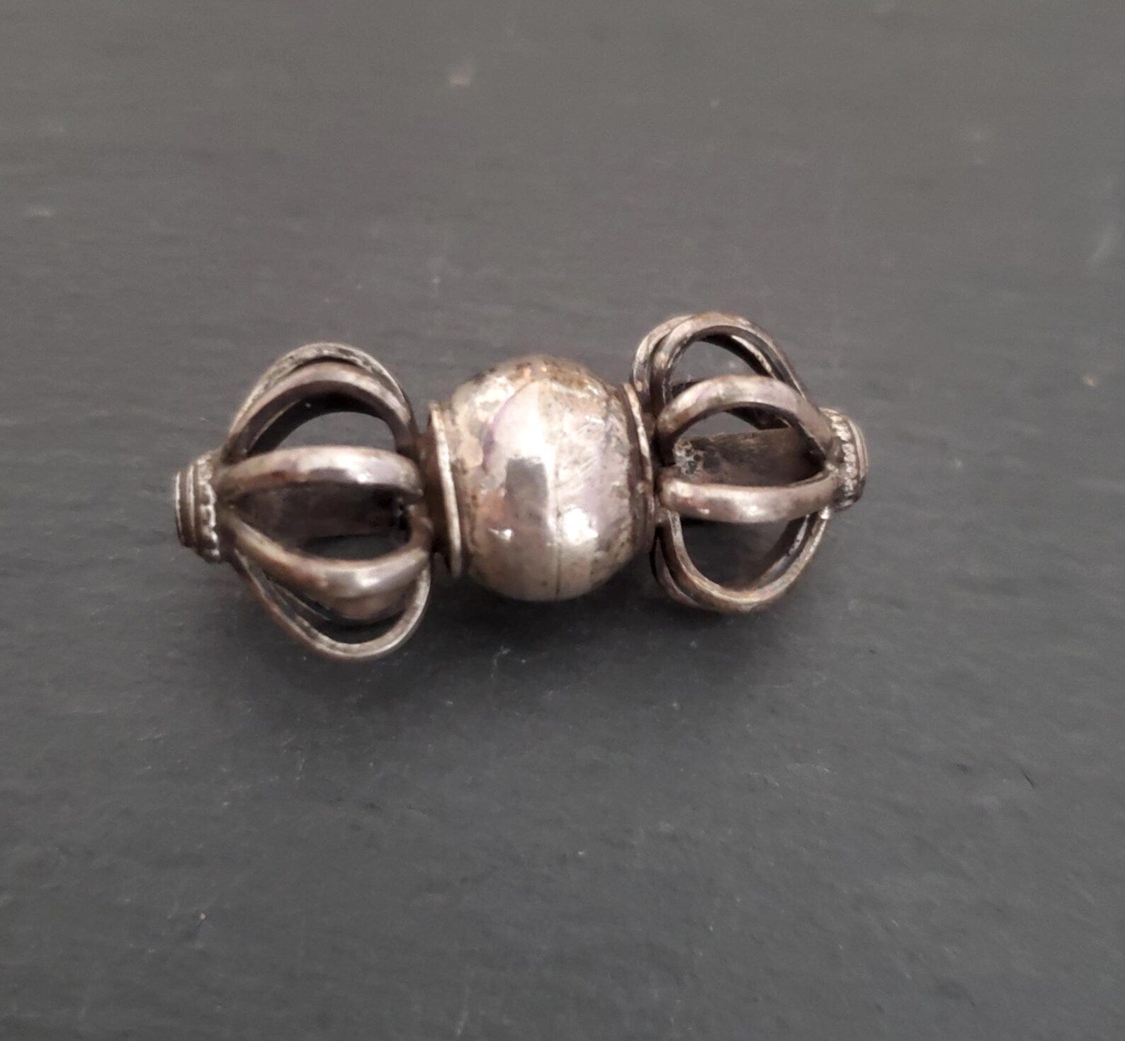 Nepali Dorje Silver Bead Pendant