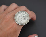 Large Indian Coin Ring - Size 9