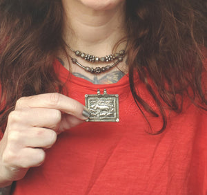 Indian Silver Hindu Pendant With Family