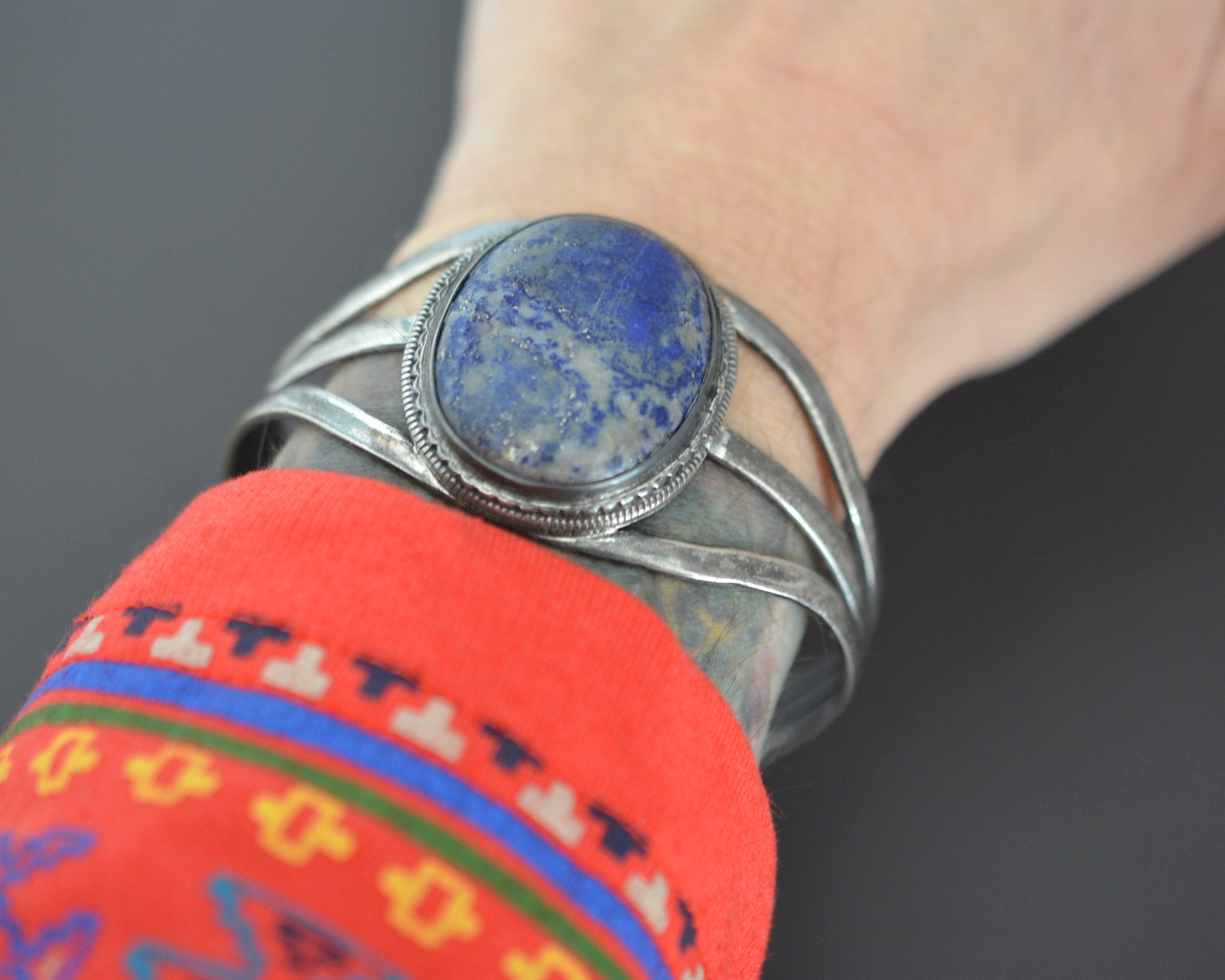 Vintage Lapis Lazuli Cuff Bracelet