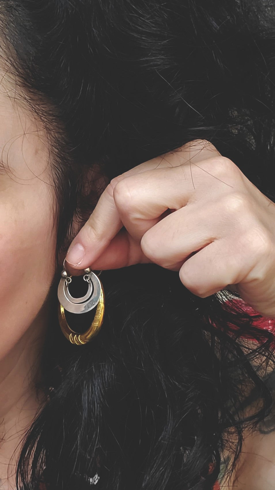 Guatemalan Silver Hoop Earrings - Small Size