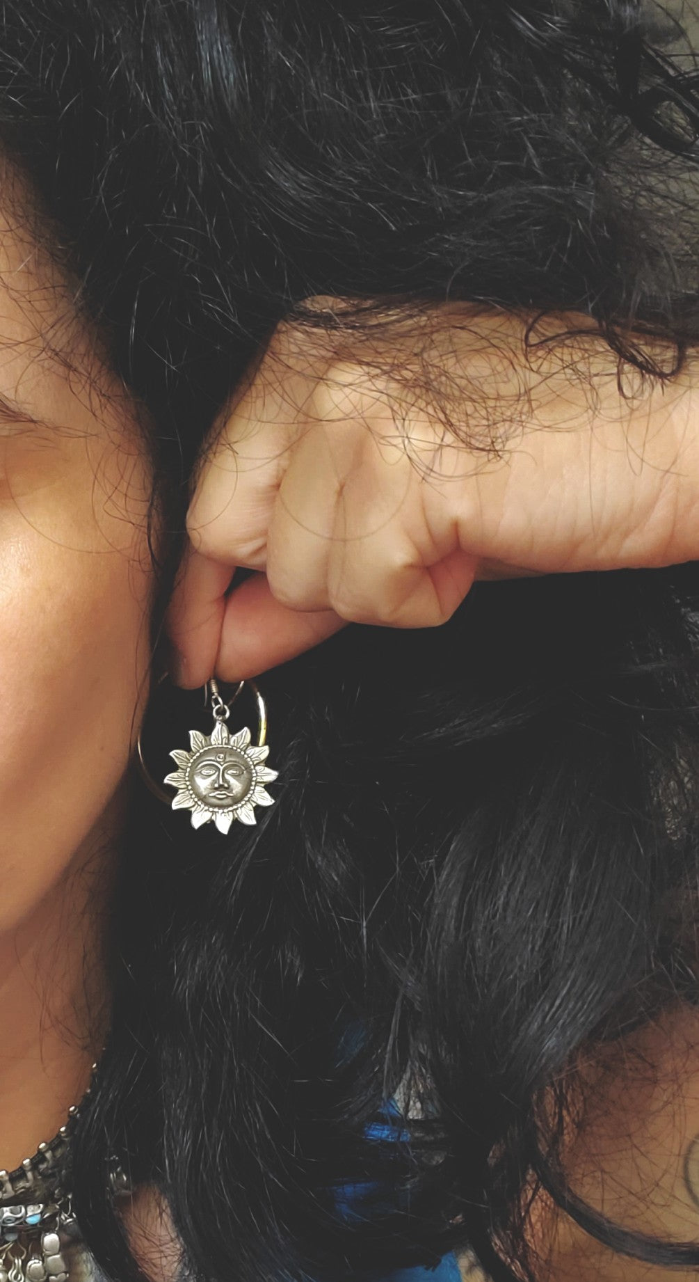 Surya Sun God Earrings from India