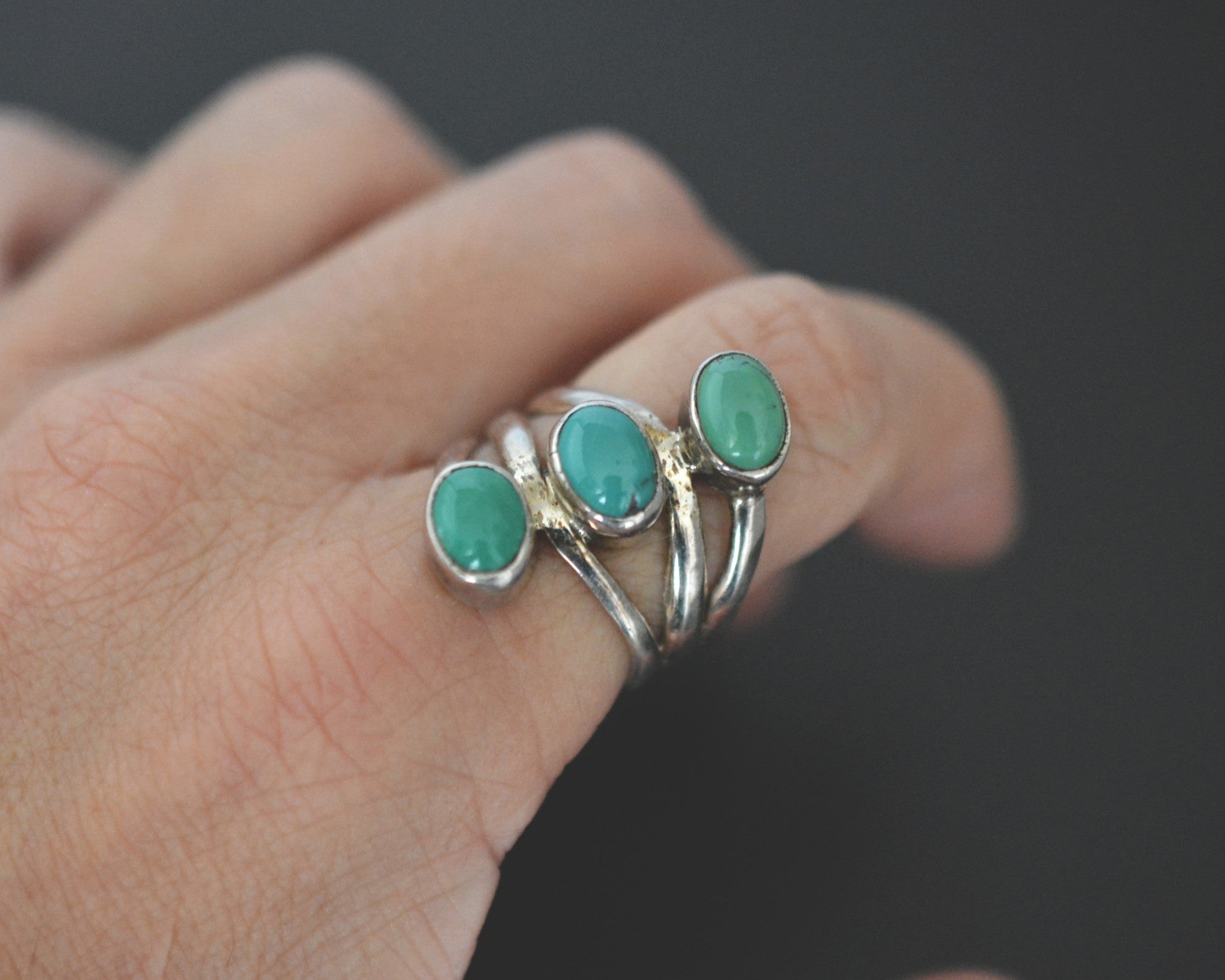 Ethnic Turquoise Ring - Size 7.5