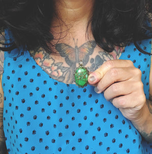 Green Turquoise Pendant from India