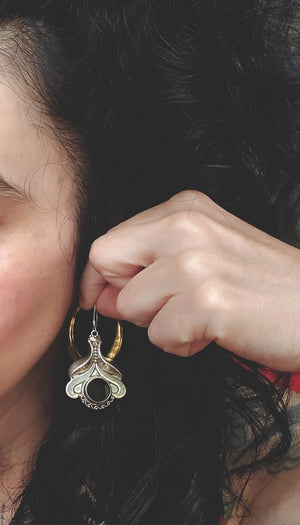 Indian Onyx Dangle Earrings