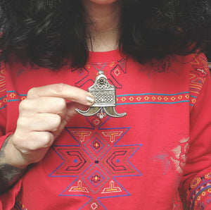 Antique Double Claw Silver Pendant from Sri Lanka