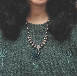 Yemeni Silver Garnet Beads Necklace