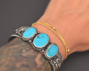 Nepali Turquoise Dragon Cuff Bracelet