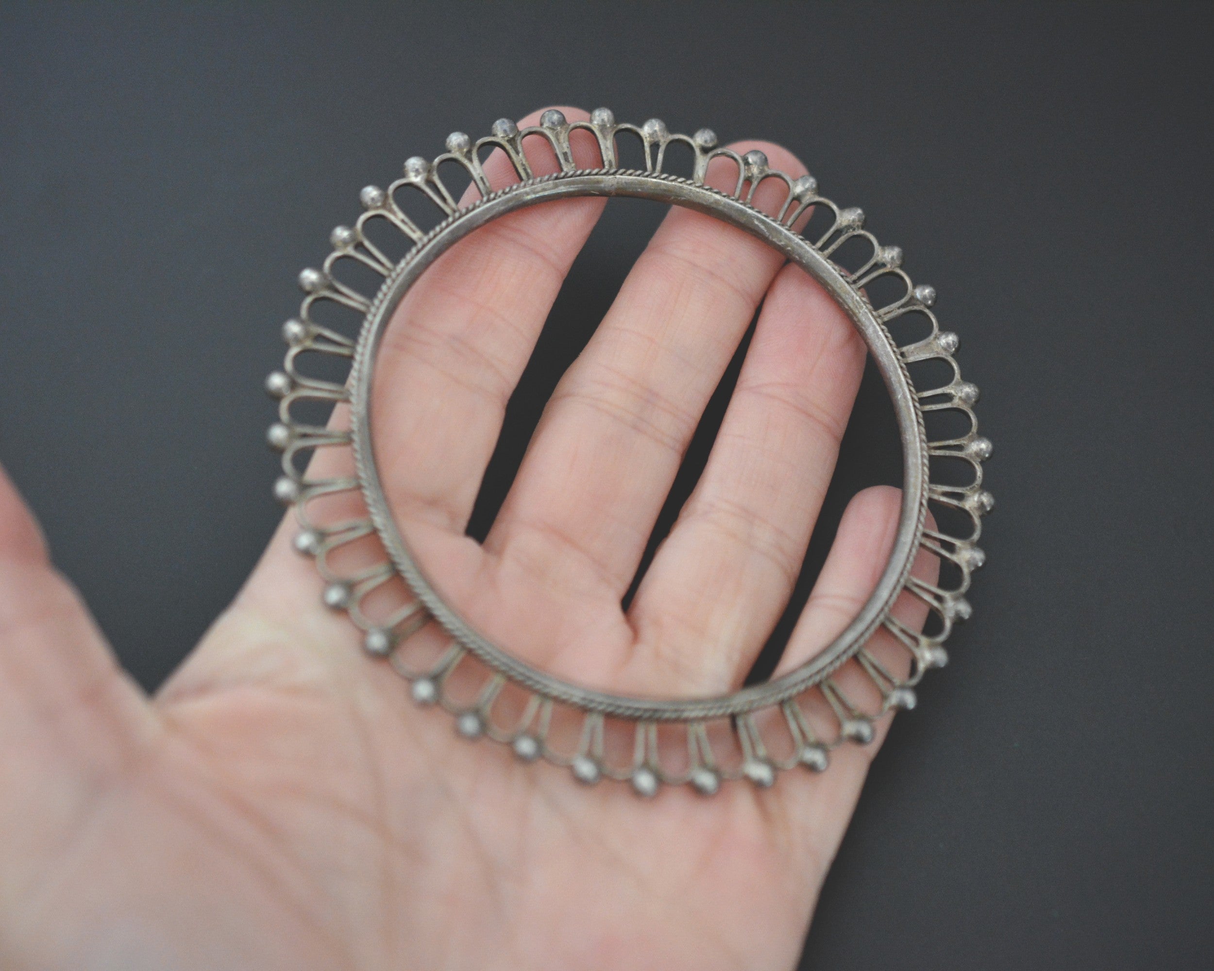 Rajasthani Silver Bangle Bracelet - Medium/Large