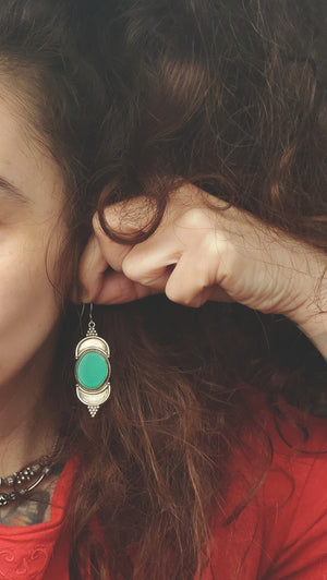 Vintage Indian Aventurine Earrings