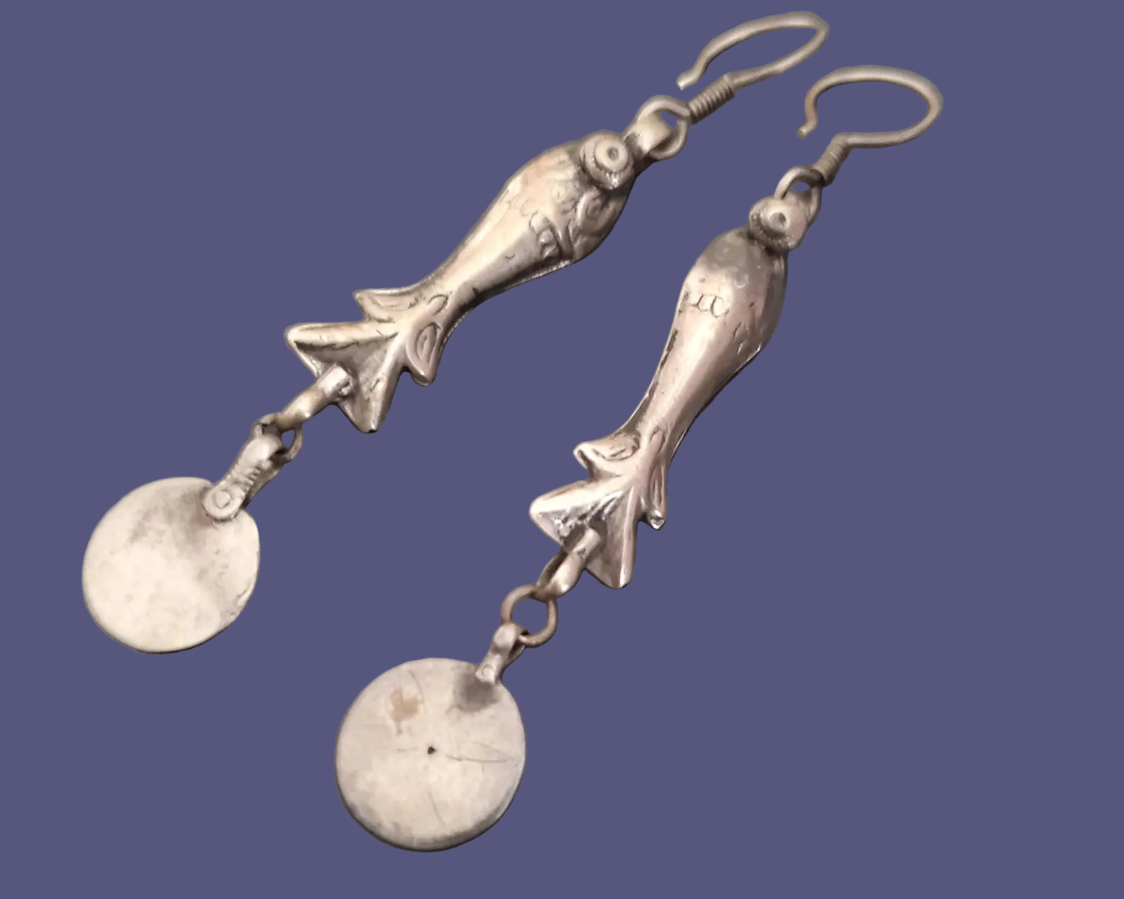 Long Afghani Fish Dangle Earrings