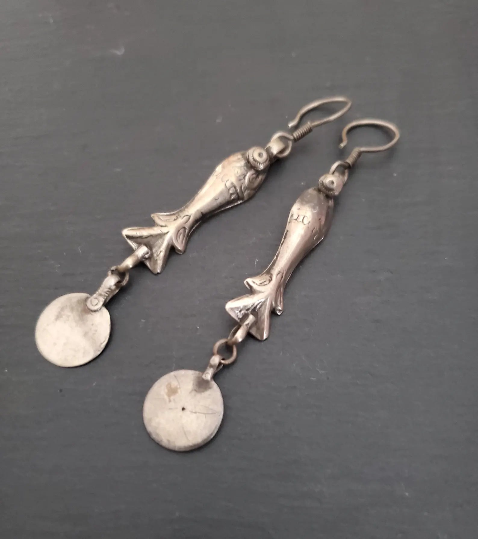 Long Afghani Fish Dangle Earrings