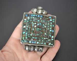 Old Tibetan Gau Box with Turquoise