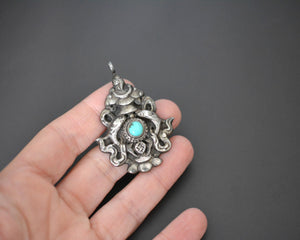 Nepali Ashtamangala Turquoise Pendant