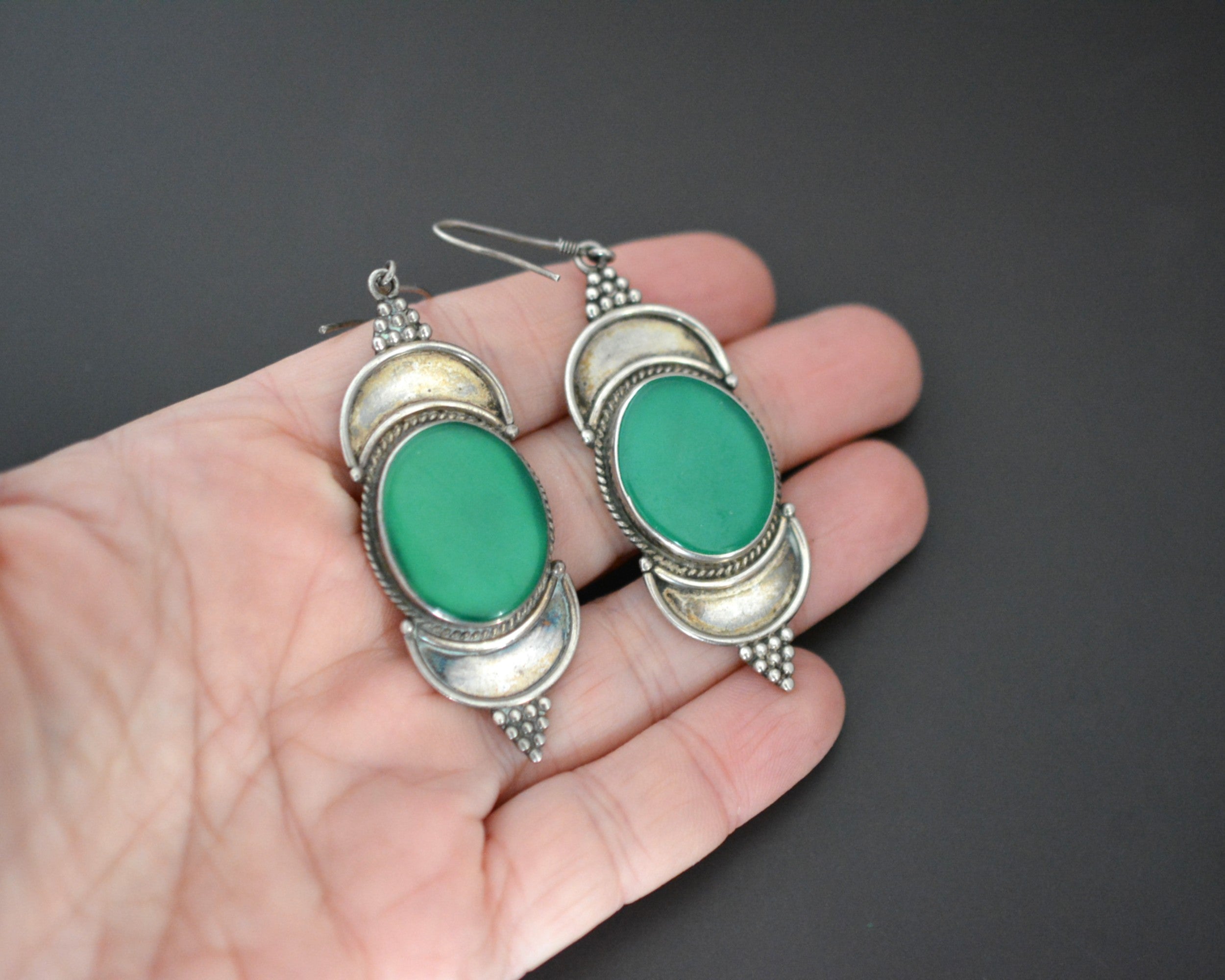 Vintage Indian Aventurine Earrings