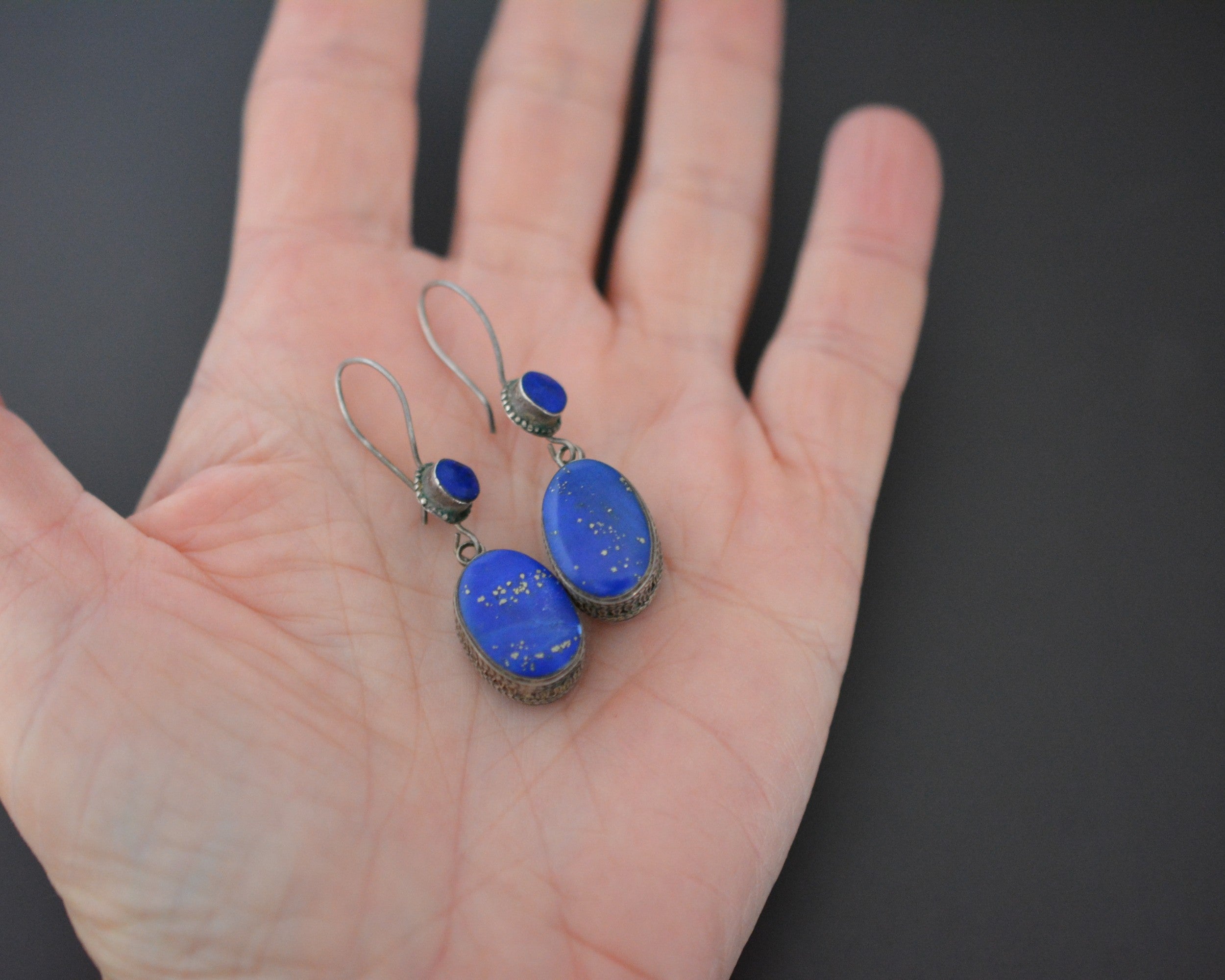 Afghani Lapis Lazuli Dangle Earrings