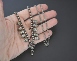Yemeni Silver Garnet Beads Necklace