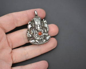 Ganesha Coral Pendant from India